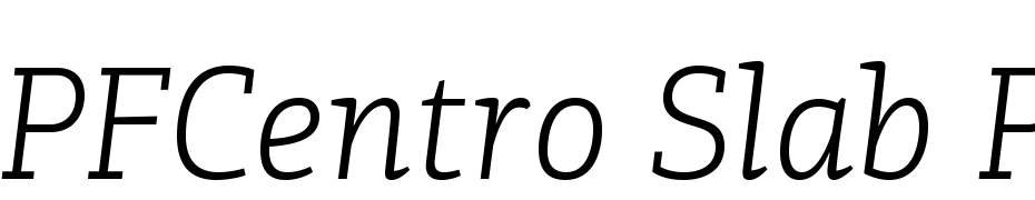 PFCentro Slab Pro Light Italic Yazı tipi ücretsiz indir